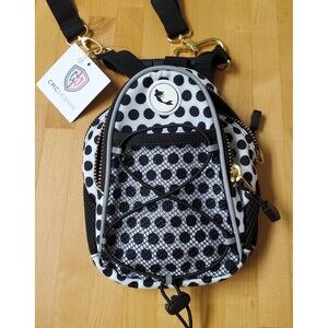 NWT CMC DESIGNS MINI DAY PACK, White with Black Poka Dots NWT Mermaid Emblem
